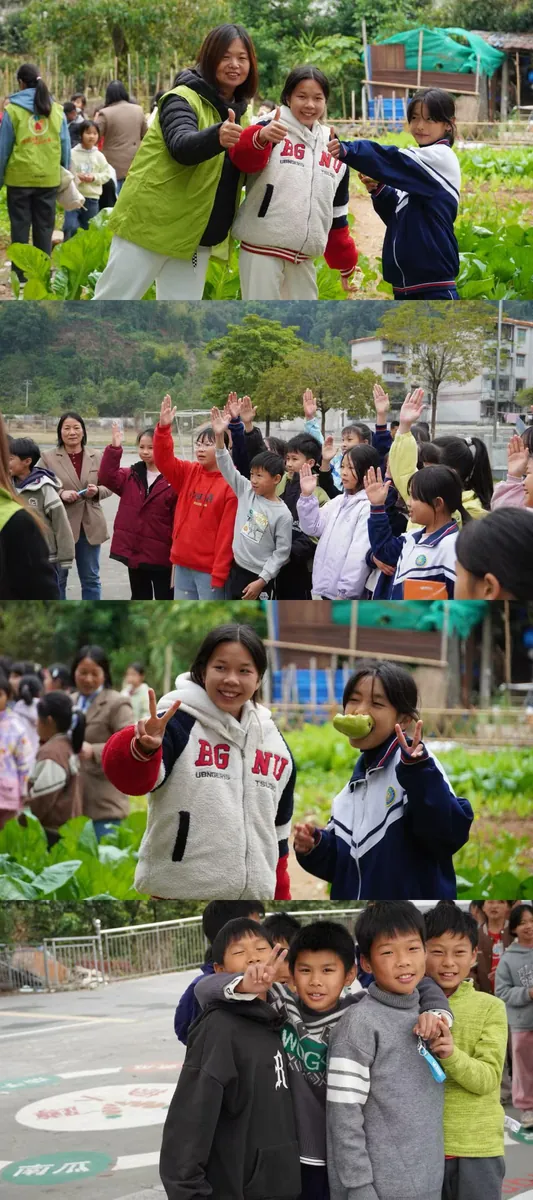 Linktrans volunteers with primary school students in Yingde